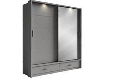Alpha Small Sliderobe 2.0m - Grey - Image 4