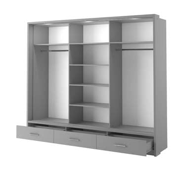 Alpha Large Sliderobe 2.5m - Grey - Image 2