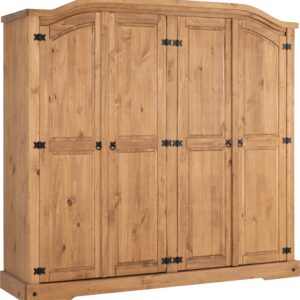 Corona 4 door Wardrobe - Waxed Pine