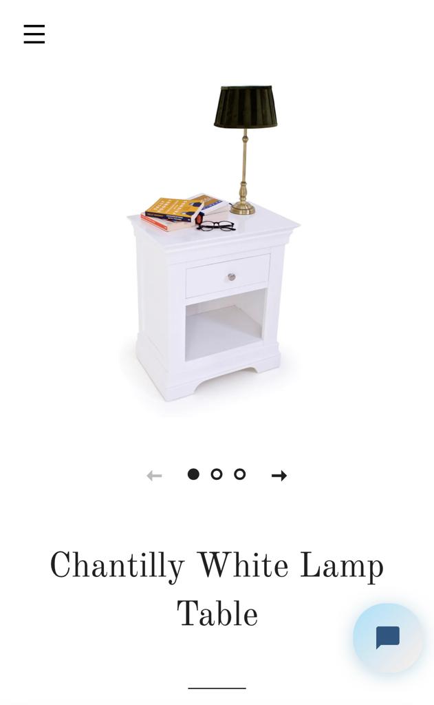 Chantilly White Lamp table