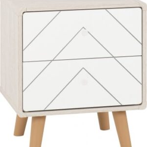 Dixie 2 Drawer Bedside - Dusty Grey/White