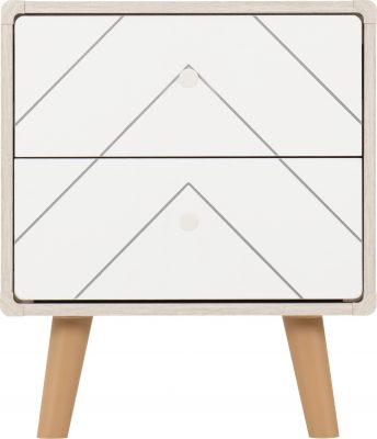 Dixie 2 Drawer Bedside - Dusty Grey/White - Image 3
