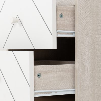 Dixie 2 Drawer Bedside - Dusty Grey/White - Image 4