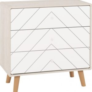 Dixie 3 Drawer Chest - Dusty Grey/White