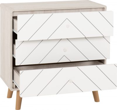 Dixie 3 Drawer Chest - Dusty Grey/White - Image 2