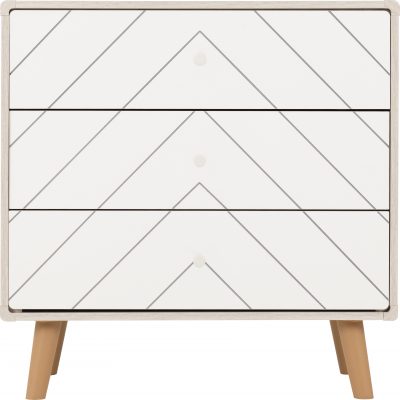 Dixie 3 Drawer Chest - Dusty Grey/White - Image 3