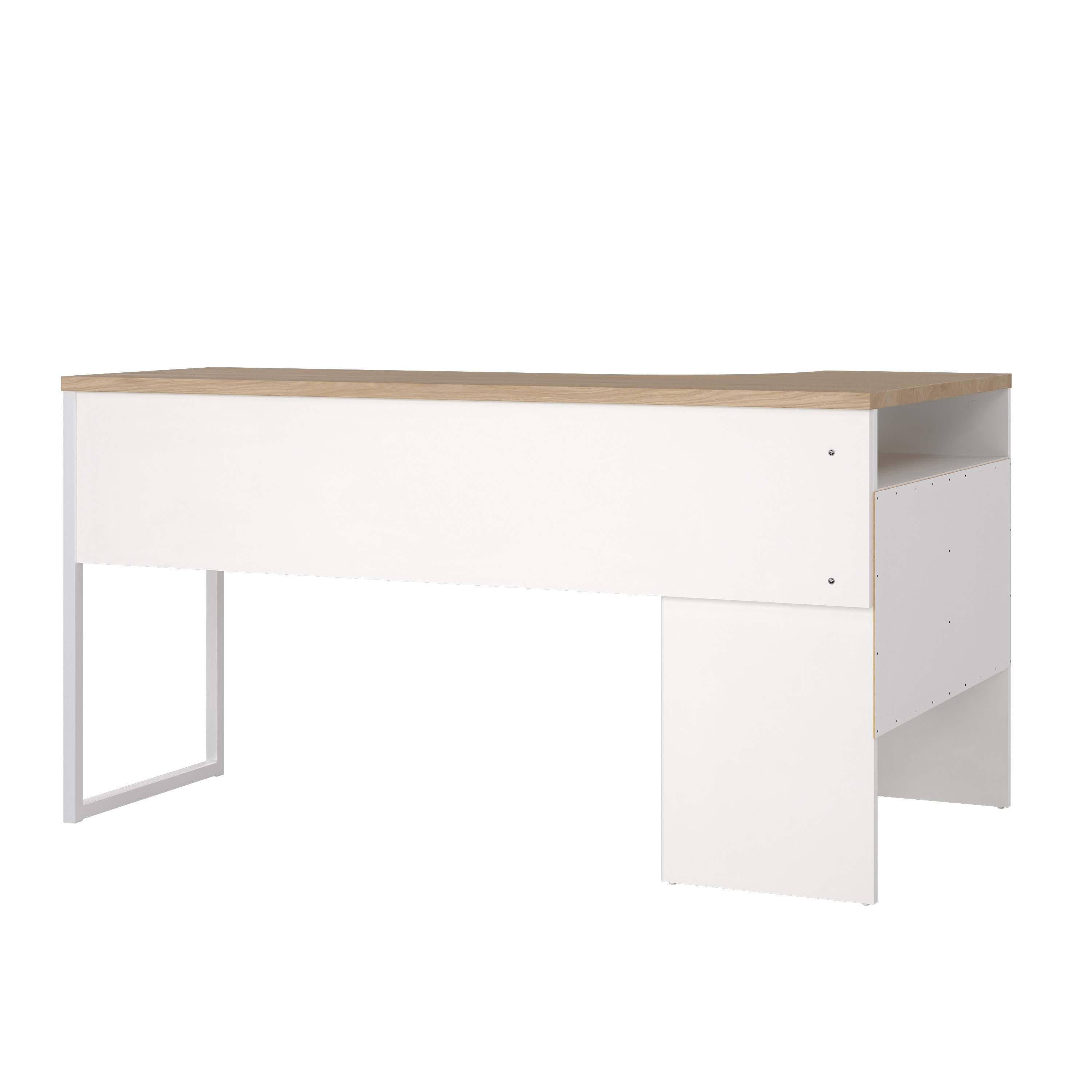 Function Plus Corner Desk - White/Oak - Image 4