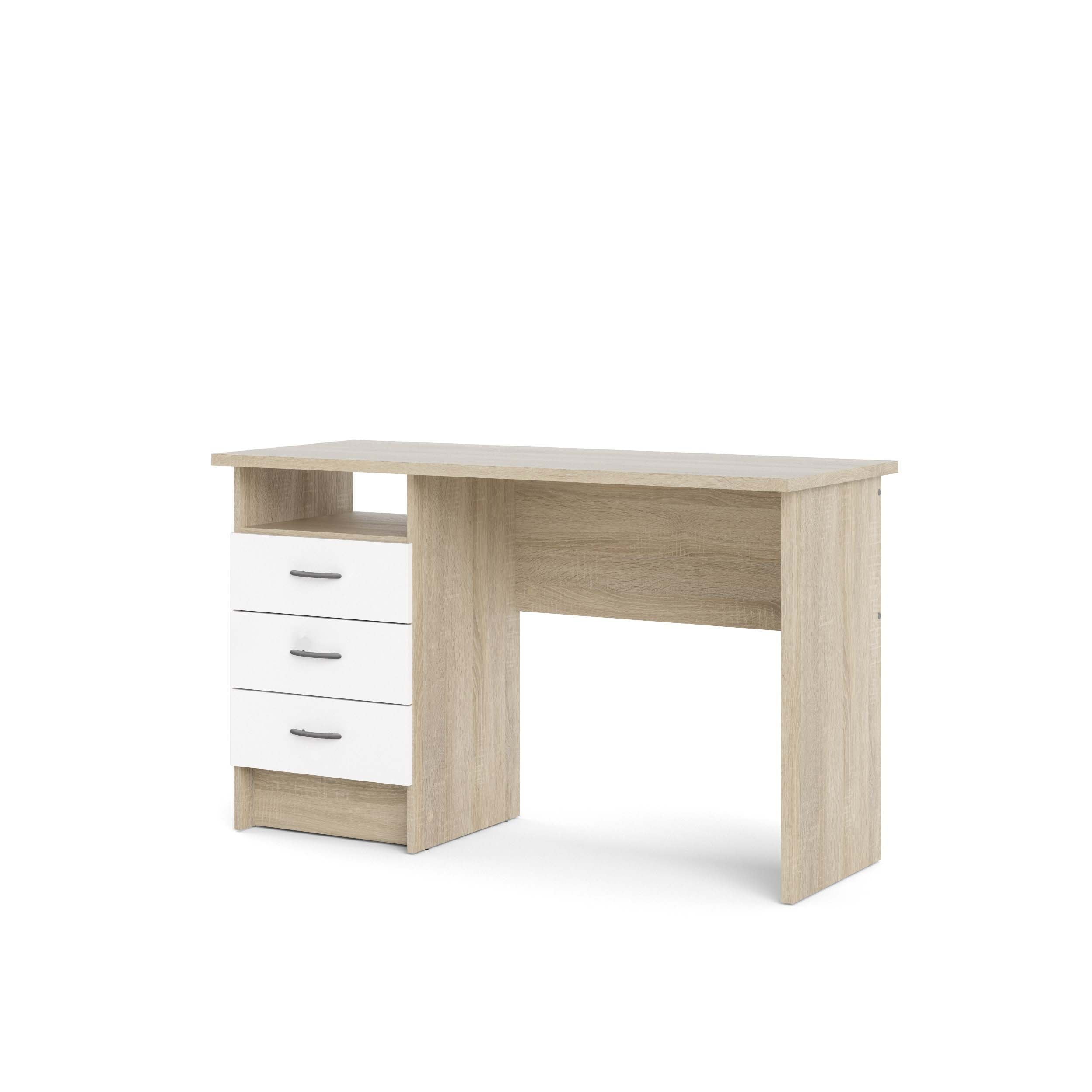 Function Plus Standard Desk - Oak/White - Image 4