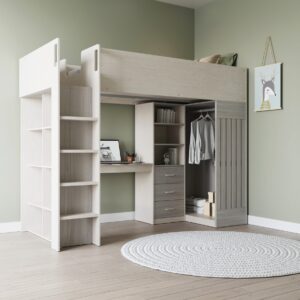 Jupiter High Sleeper Bed White/Grey