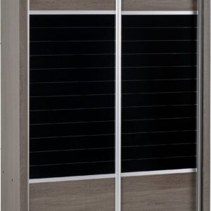 Lisbon 2 Door Sliding Wardrobe Black Wood Grain