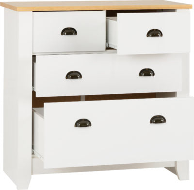 Ludlow 2+2 Drawer Chest - White/Oak Lacquer - Image 2