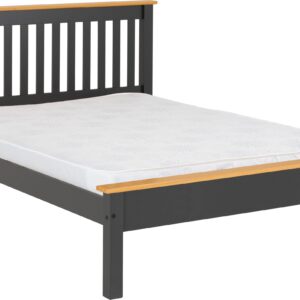 Monaco Bed Low Foot End Grey/Oak Effect