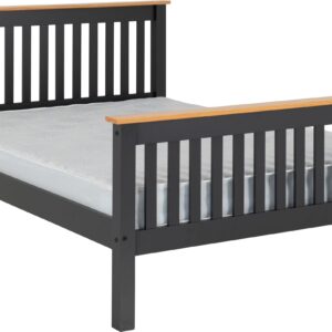 Monaco Bed High Foot End Grey/Oak Effect