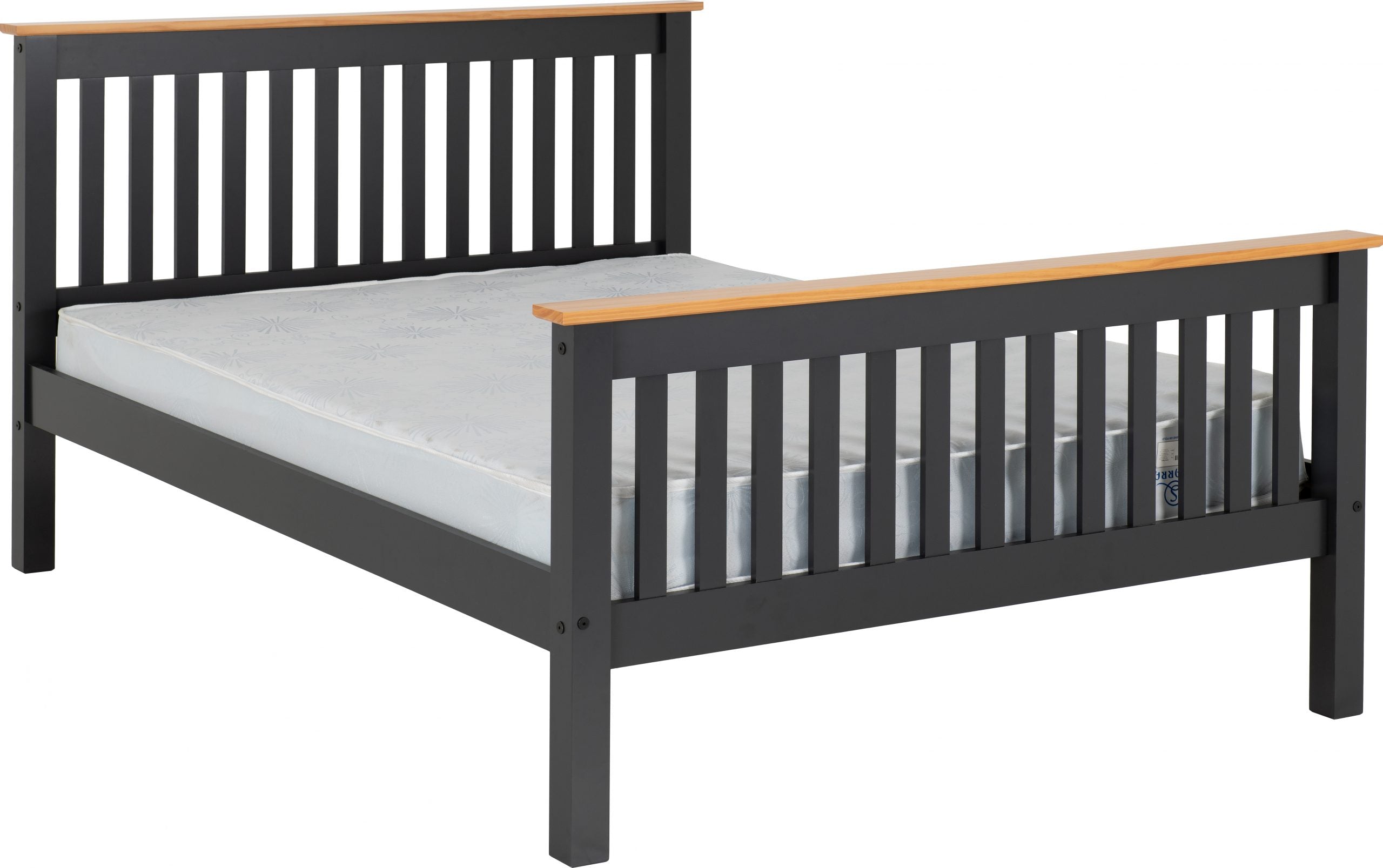 Monaco Bed High Foot End Grey/Oak Effect