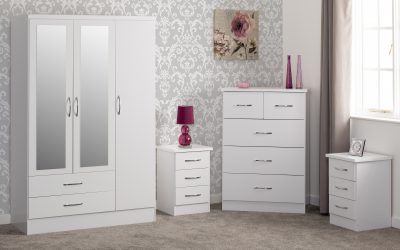 Nevada 3 Door 2 Drawer Mirrored Wardrobe Bedroom Set - Image 7