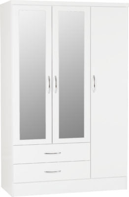 Nevada 3 Door 2 Drawer Mirrored Wardrobe - Image 5
