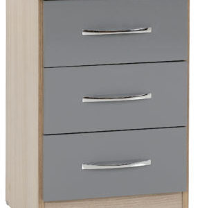 Nevada 3 Drawer Bedside