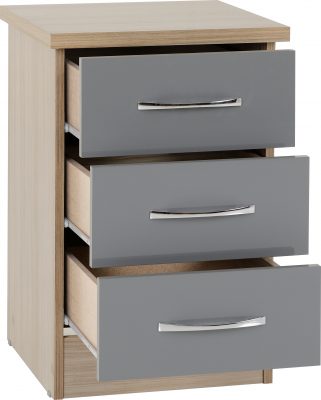 Nevada 3 Drawer Bedside - Image 6