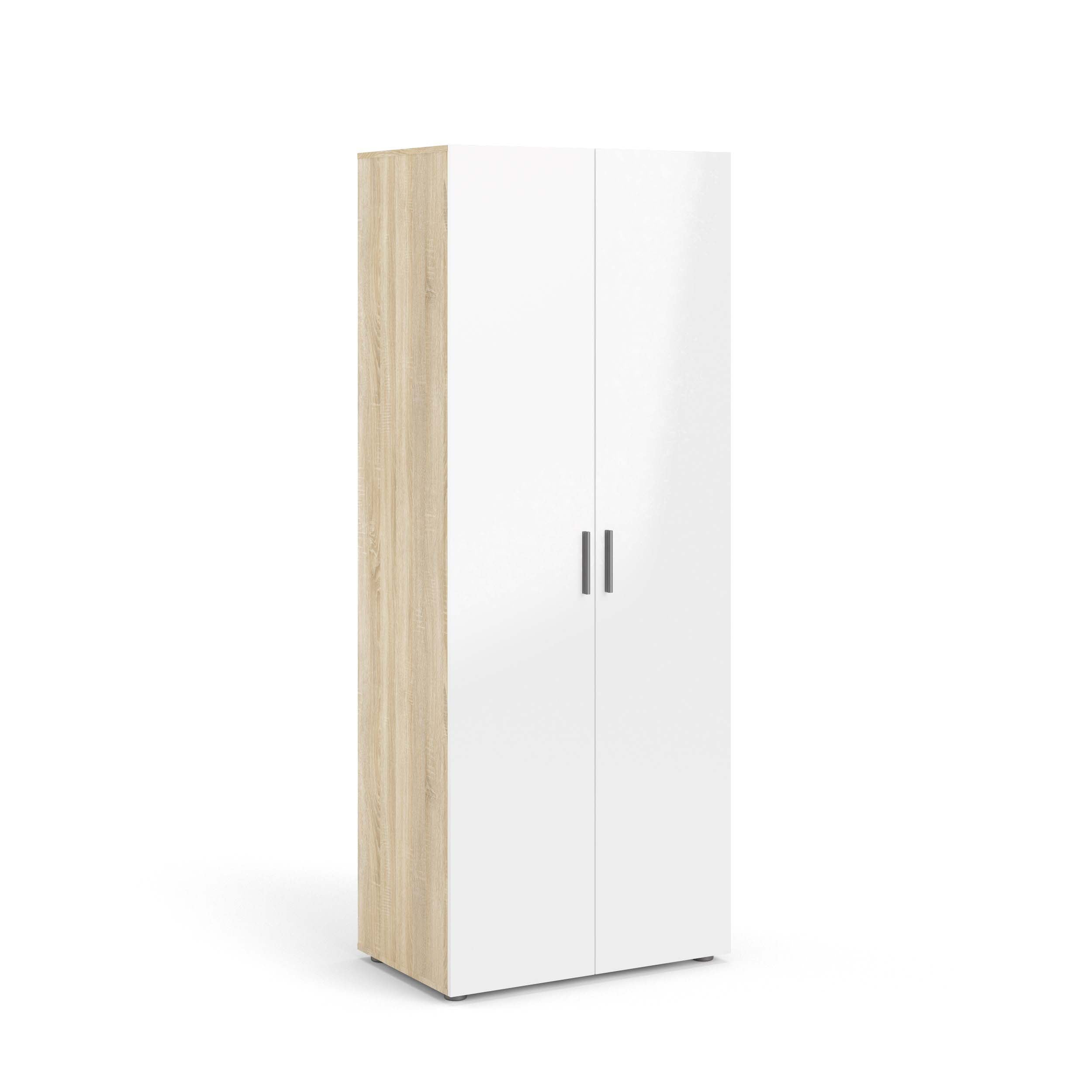 Pepe 2 Door Wardrobe - Oak with White High Gloss