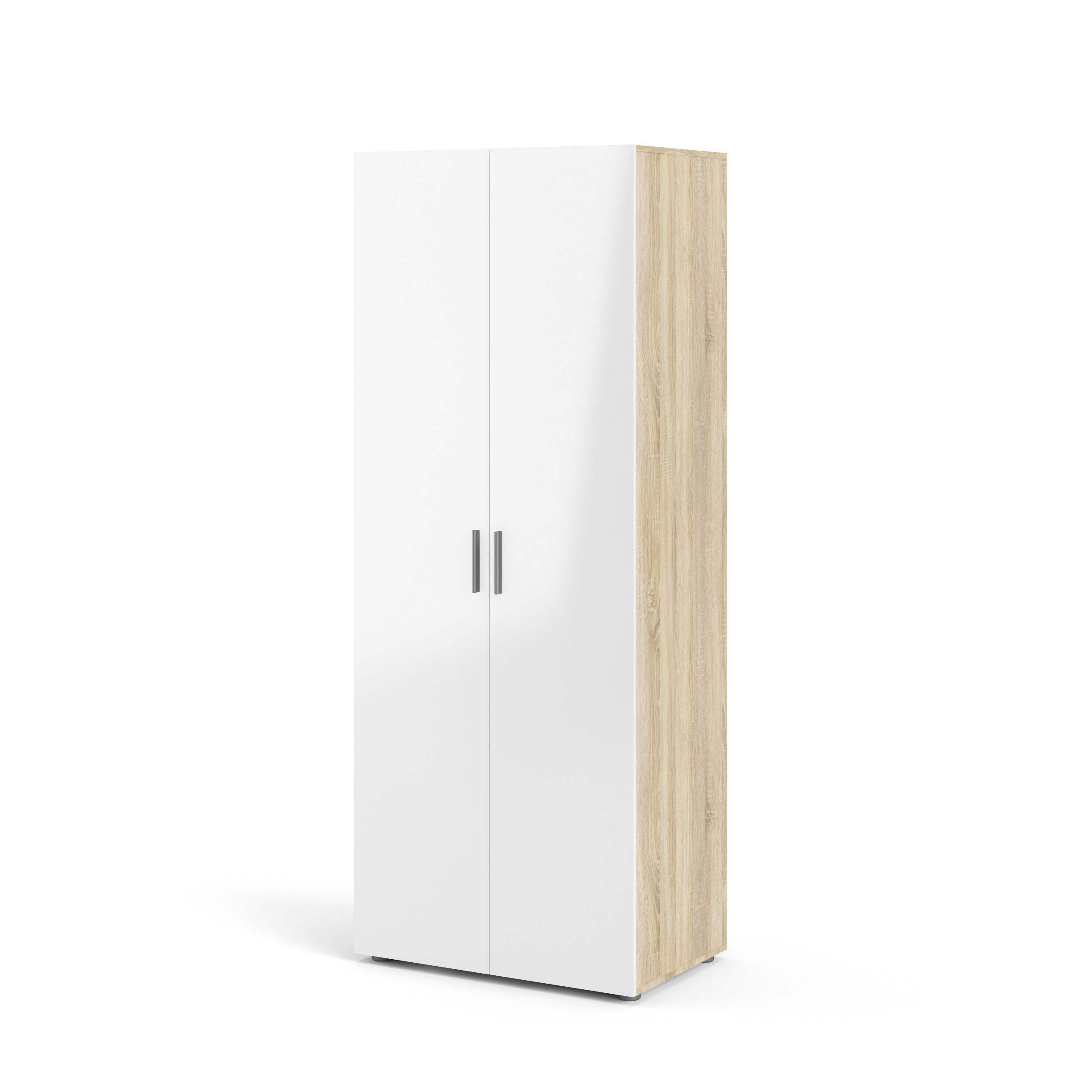 Pepe 2 Door Wardrobe - Oak with White High Gloss - Image 2