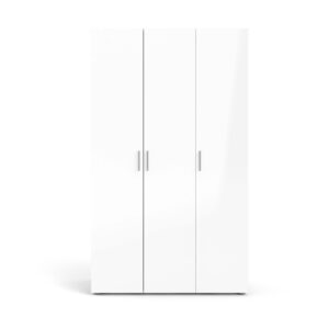 Pepe 3 Door Wardrobe  - Oak with White High Gloss