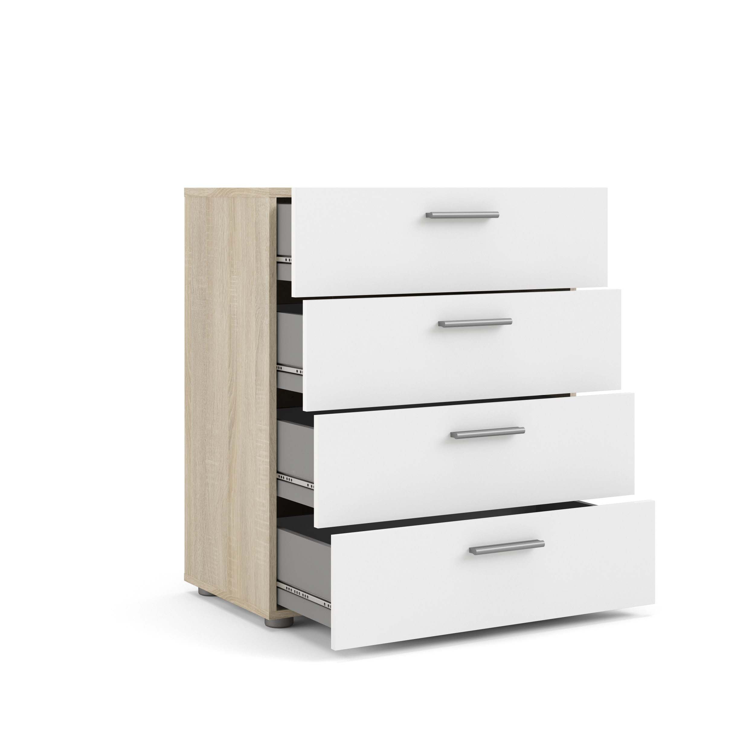 Pepe 4 Drawer Chest - Oak with White High Gloss - Image 2