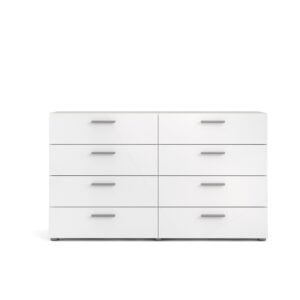 Pepe 8 Drawer Chest - Oak with White High Gloss