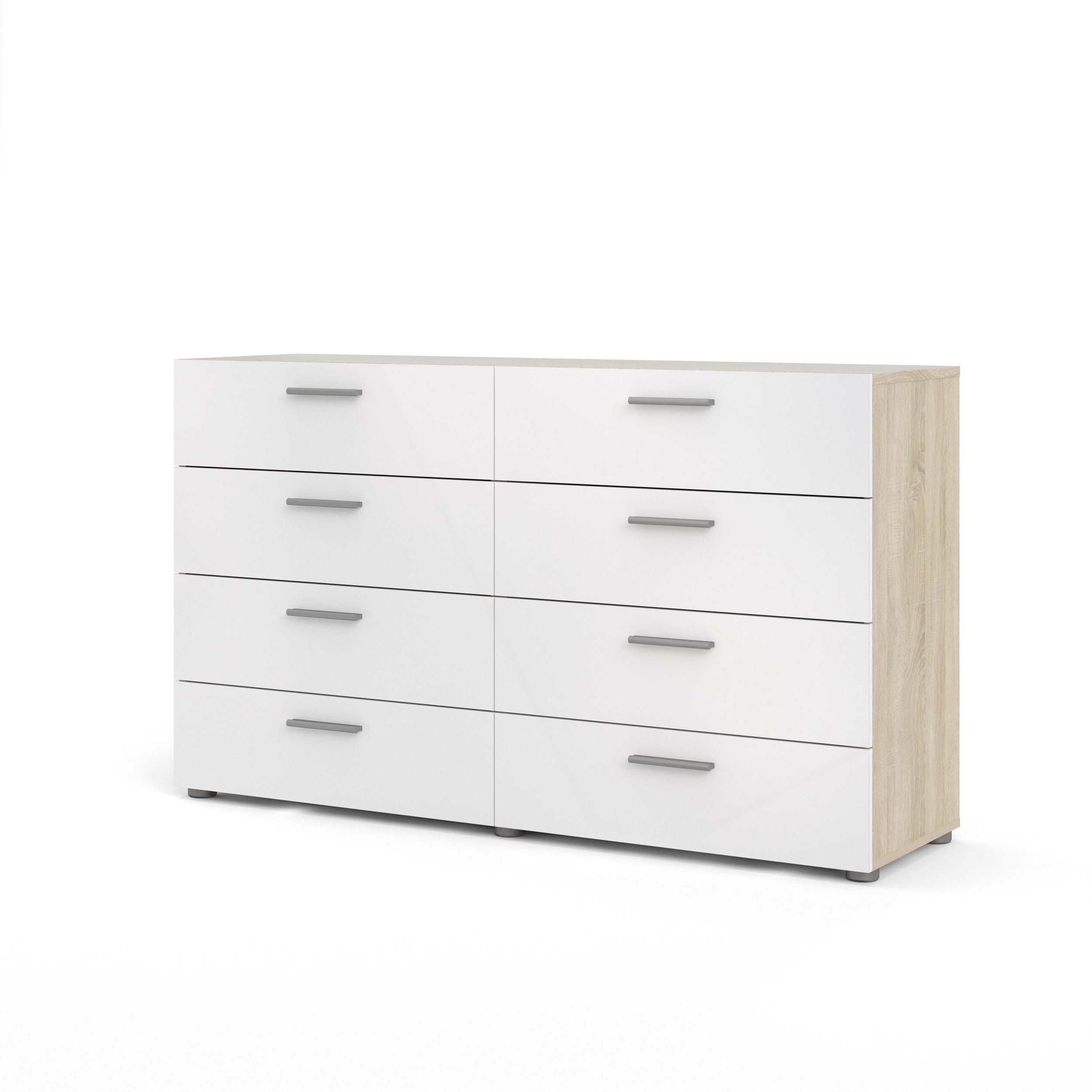Pepe 8 Drawer Chest - Oak with White High Gloss - Image 2
