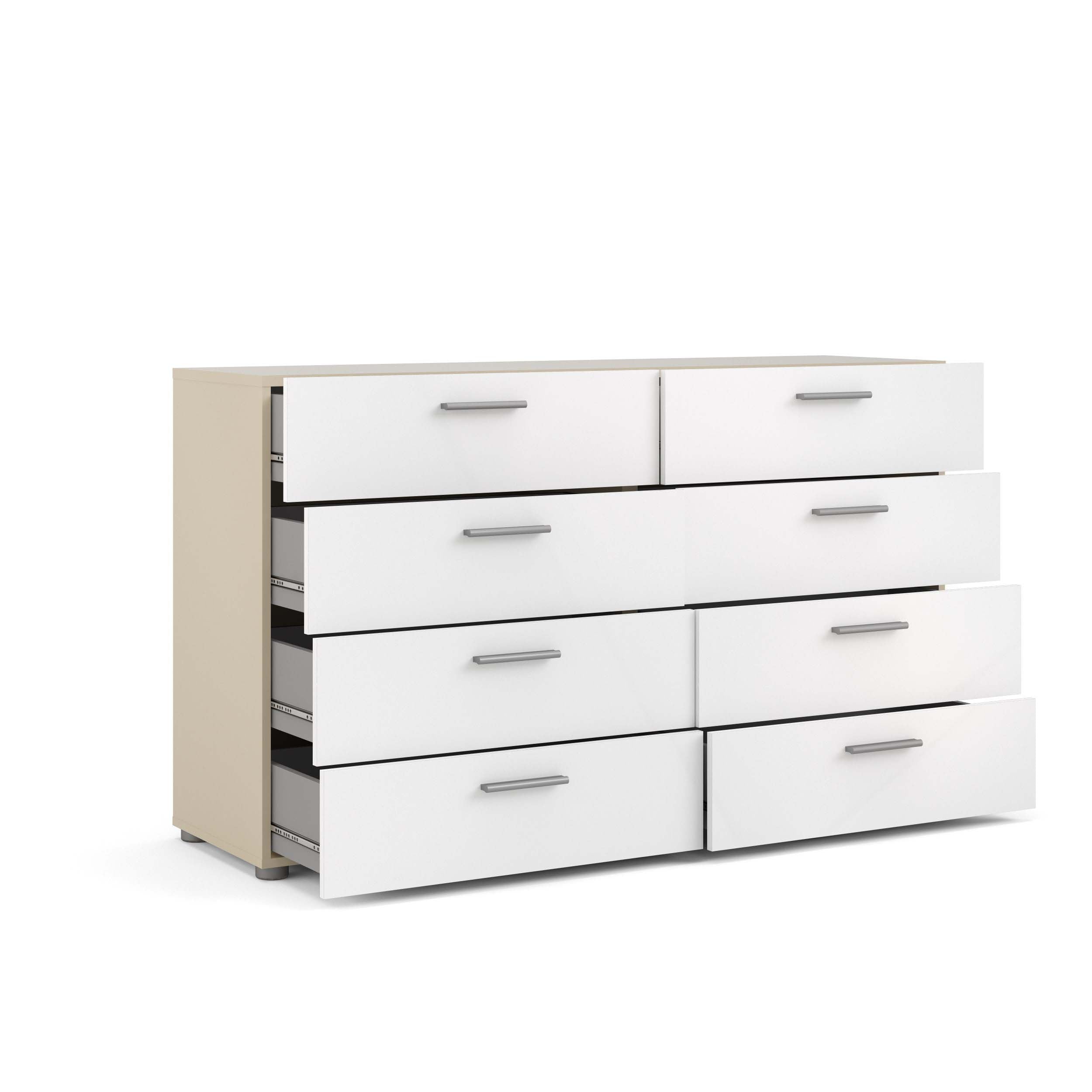 Pepe 8 Drawer Chest - Oak with White High Gloss - Image 3