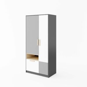 Pok 2 Door Wardrobe - Grey Matt