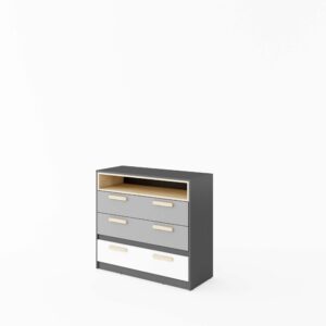 Pok 3 Drawer Chest - Grey Matt