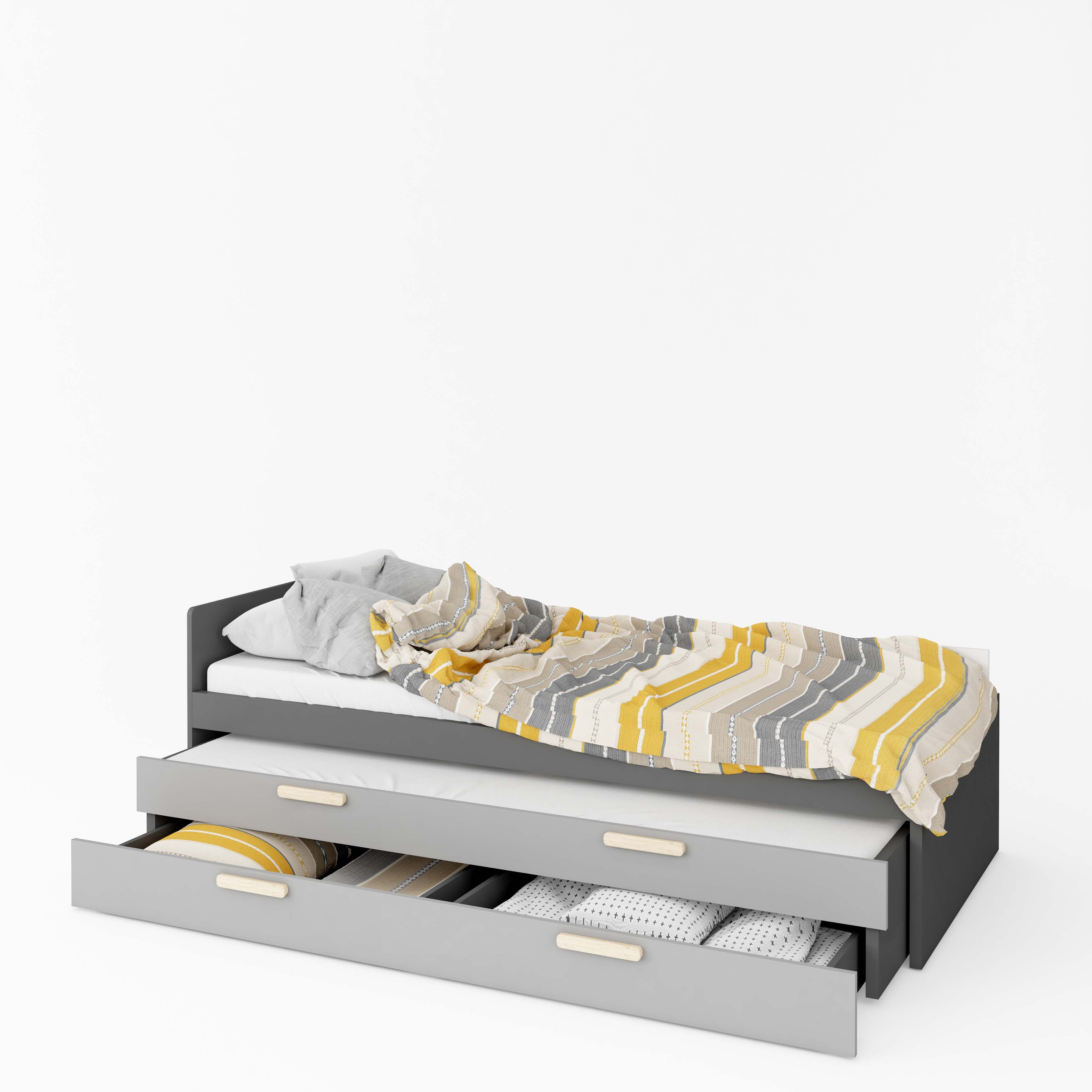 Pok Single Bed with Trundle & Drawer - Image 2