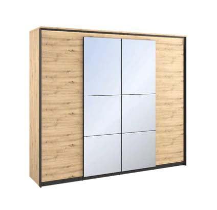 Quant 4 Door Wardrobe (LED Included) - Oak Artisan - Image 2