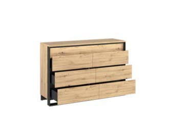 Quant 6 Drawer Chest (LED Included) - Oak Artisan - Image 2