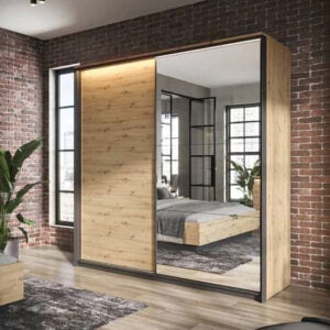 Quant 2.2m Sliderobe (LED Included) - Oak Artisan