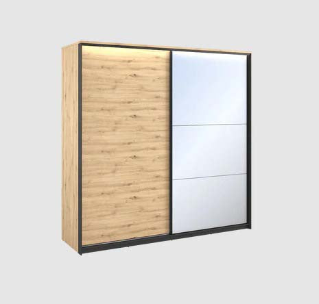 Quant 2.2m Sliderobe (LED Included) - Oak Artisan - Image 2
