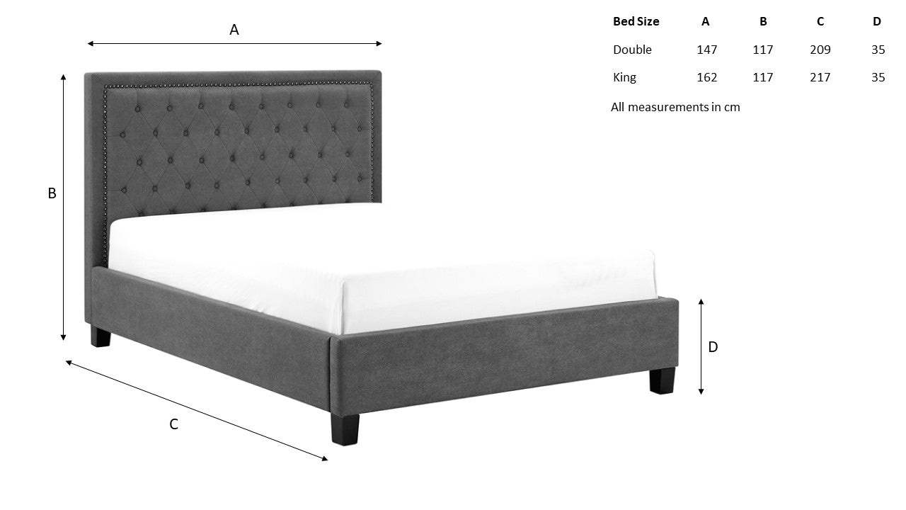 Rhea Dark Grey bed - Image 3