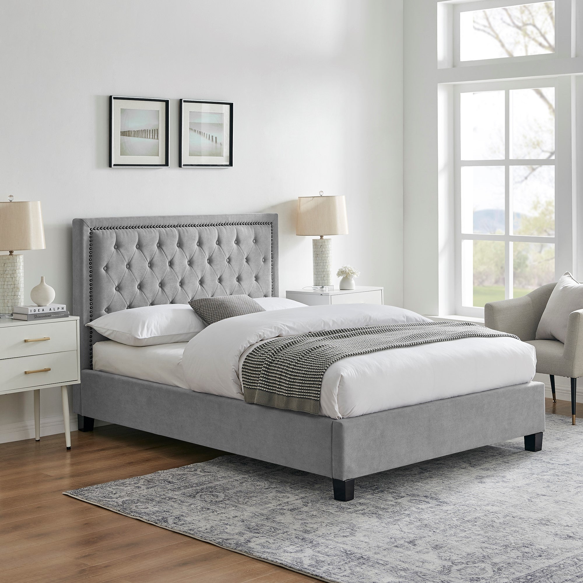 Rhea Light Grey bed - Image 4
