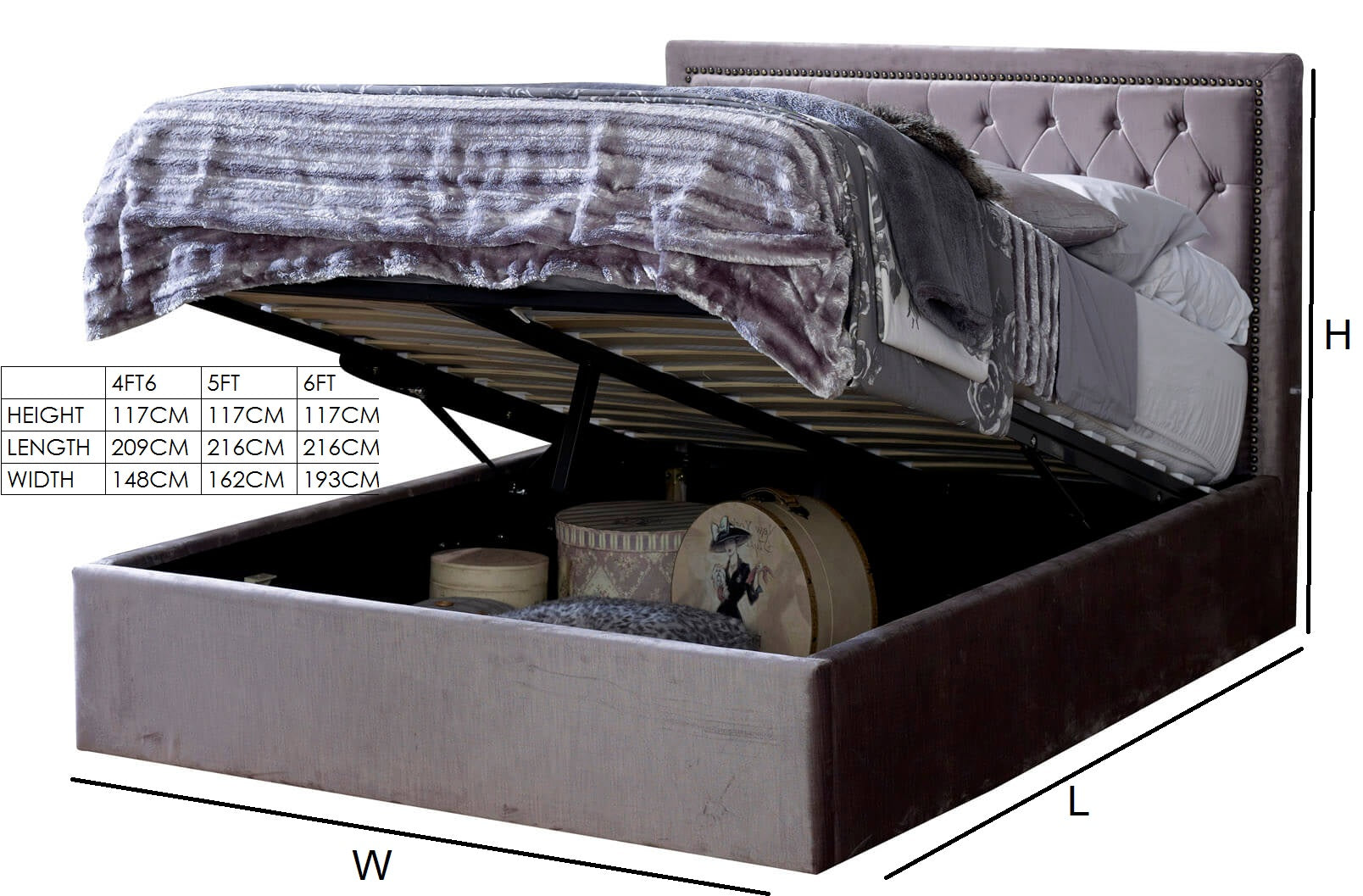 Rhea Silver Storage Bed - Image 2