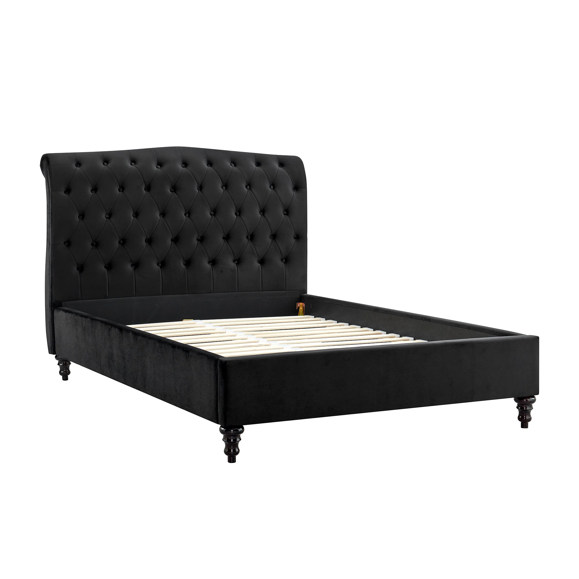 Rosa Black Velvet Bed - Image 4