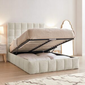 Starla Square Ivory Boucle Storage Bed