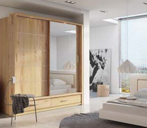 Alpha Small Sliderobe 2.0m - Oak Shetland
