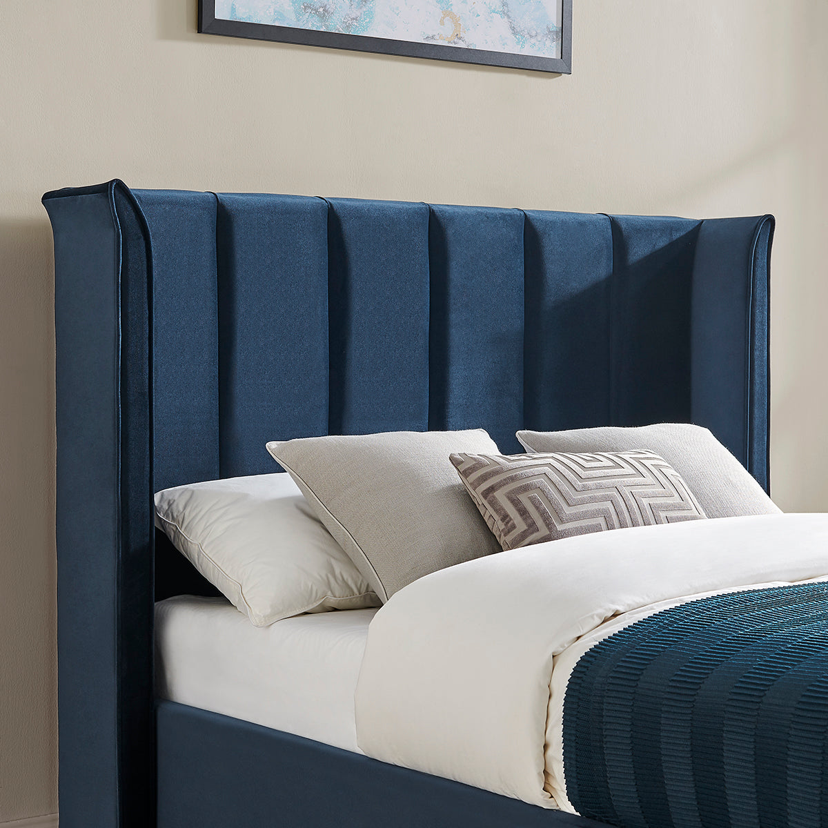 Polaris Navy Blue Storage Bed - Image 3