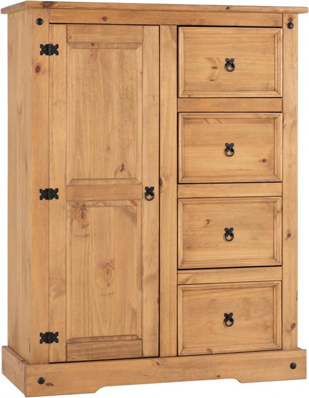 Corona 1 Door 4 Drawer Low Wardrobe - Image 2