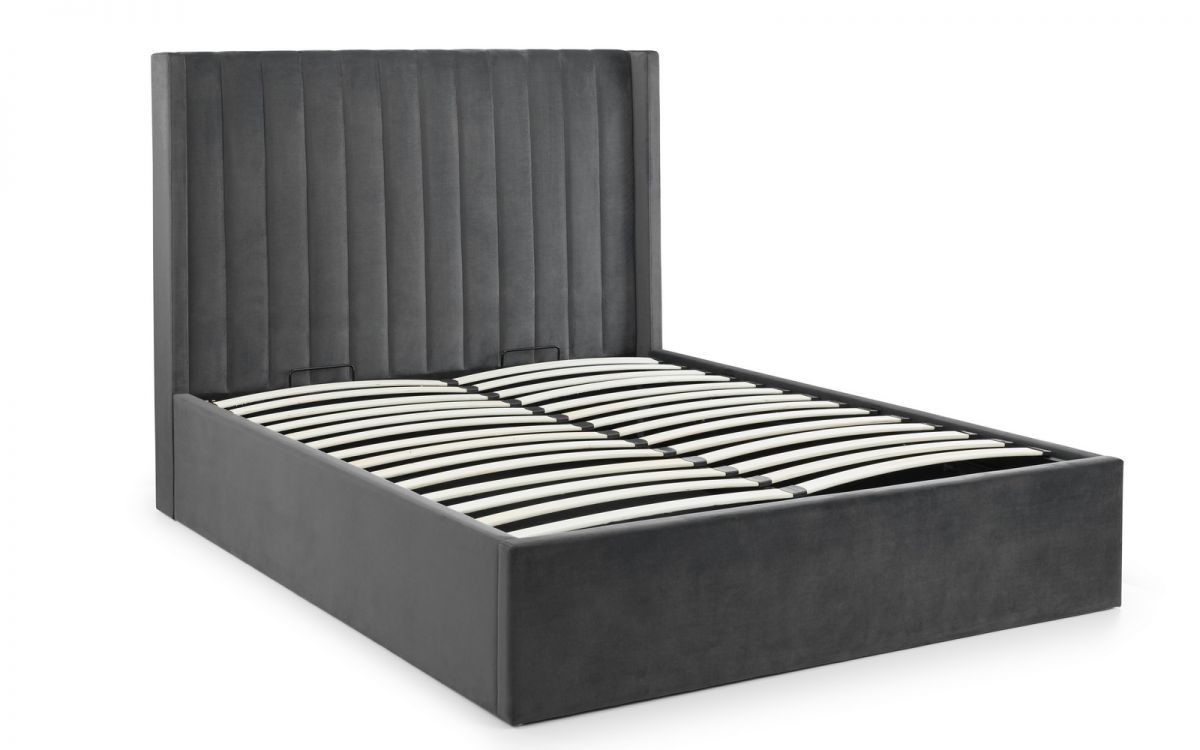Langham Scalloped Headboard Storage Bed - Grey - Image 3