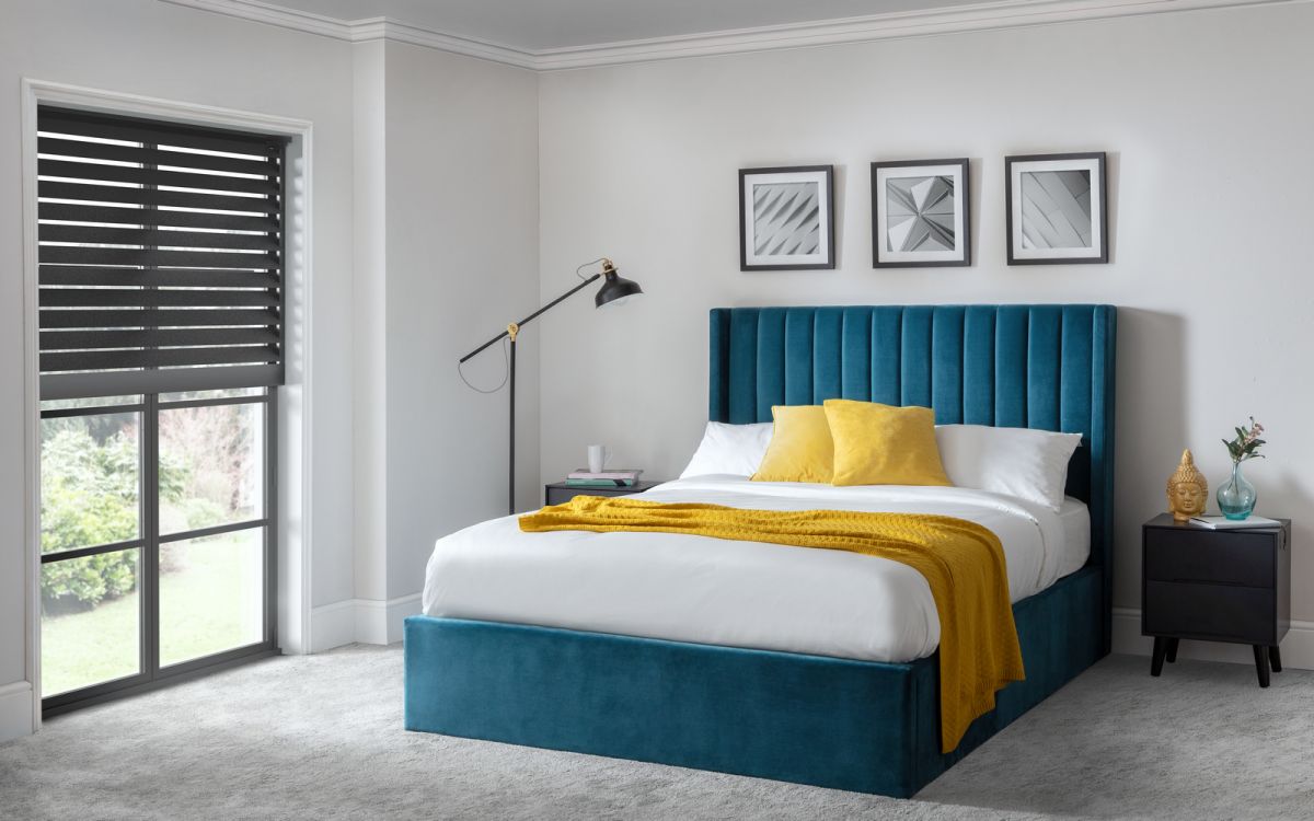 Langham Scalloped Headboard Storage Bed - Teal - Image 2