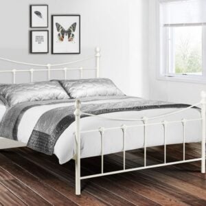 Rebecca Metal Bed - Stone White