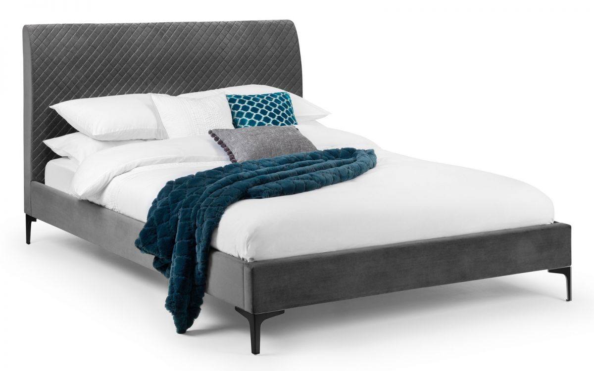 Sanderson Diamond Quilted Velvet Bed - Image 2